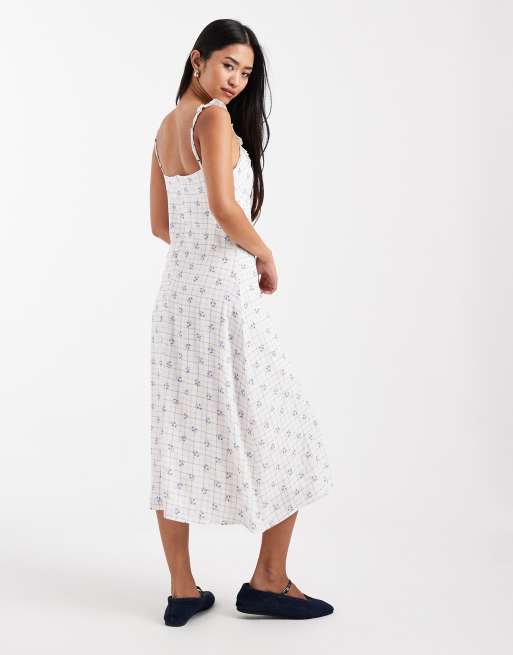 Cotton On – Layla – Sukienka midi w stokrotki z falbanką, 3 z 4
