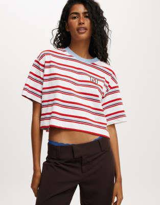 Cotton On Lcn cropped boxy graphic tee in multi  