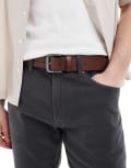 [Cotton:On] Cotton On leather belt in brown and silver L-XL Brown/Silver