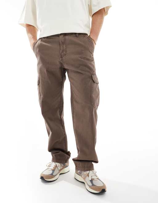 Cotton On – Legere Funktionshose in Braun mit Taschen