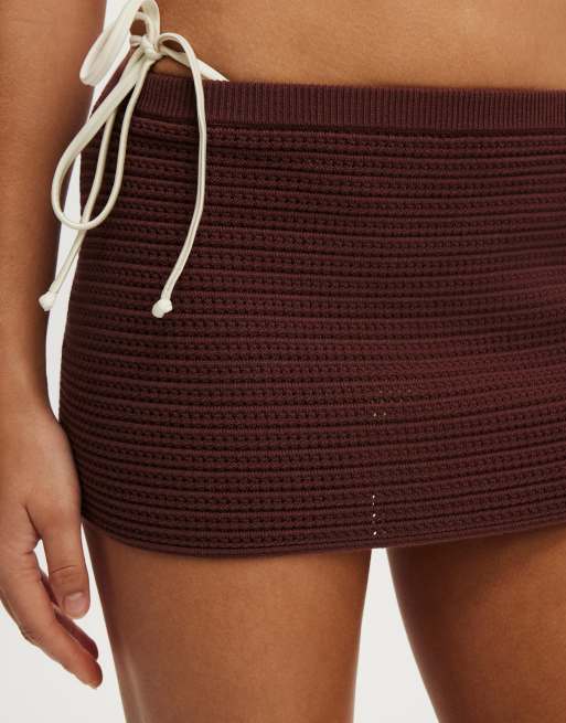Cotton On Lenni knit mini skirt in brown, 2 of 4
