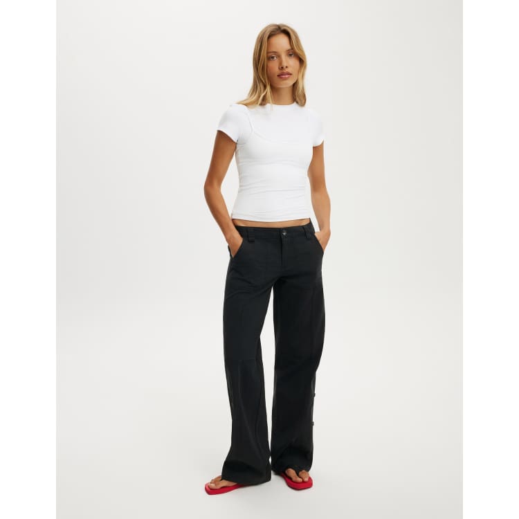 Cotton On Lexi low rise utility pant in black | ASOS