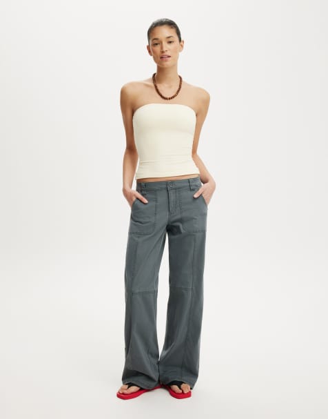 Cotton On Lexi low rise utility pant in charcoal