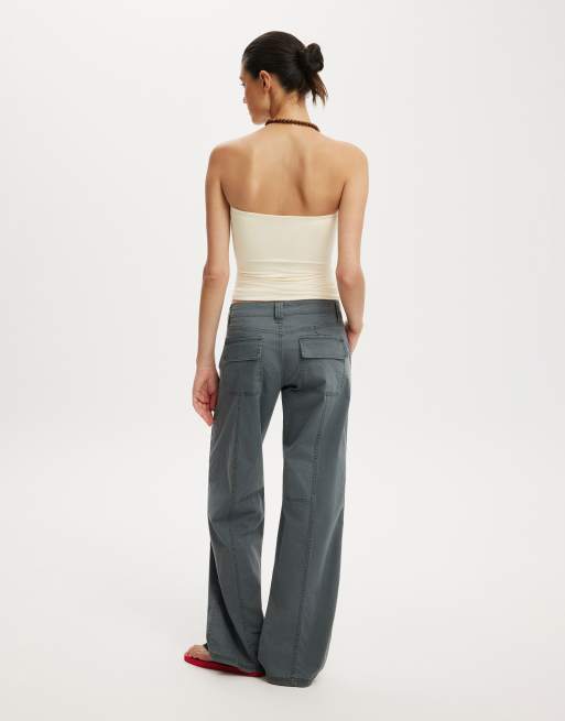 Cotton On Lexi low rise utility pants in charcoal, 4 of 4
