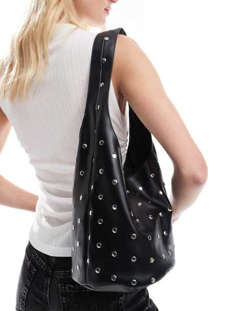 Cotton On Lia studded bucket bag in black - view 1