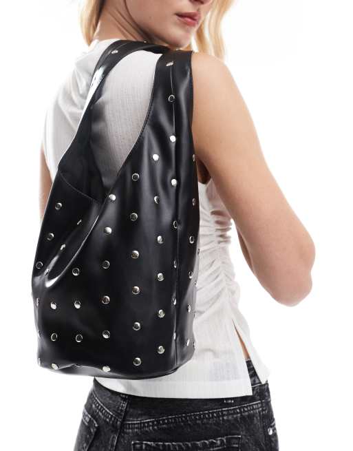 Cotton On Lia studded bucket bag in black, 2 of 4