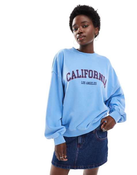 Cotton On licensed graphic California sweatshirt in blue - view 1