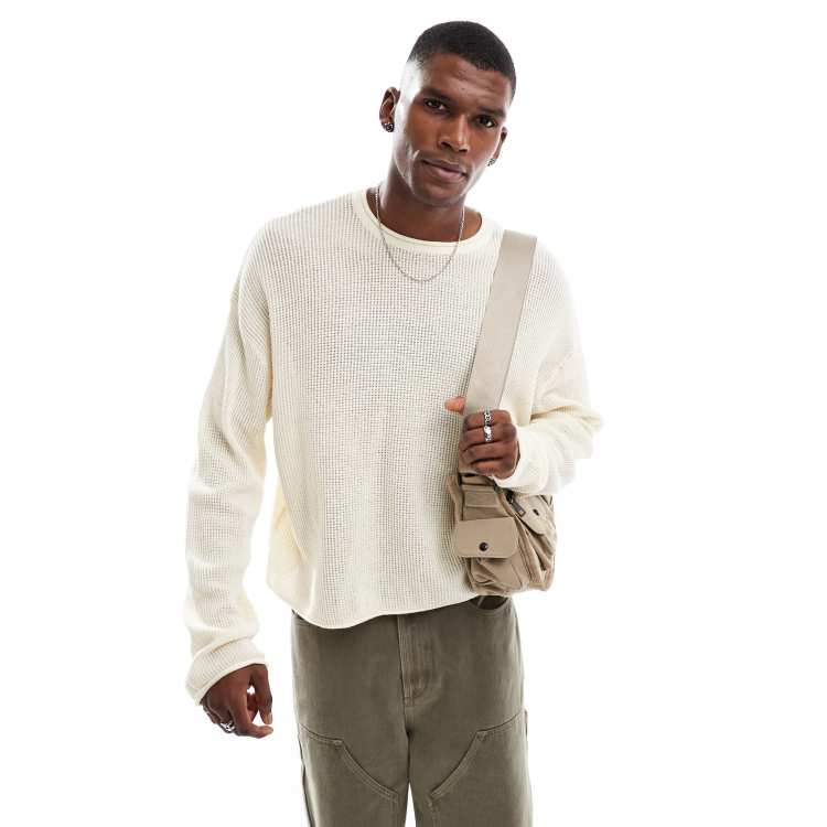Cotton On light summer knit sweater in cream | ASOS