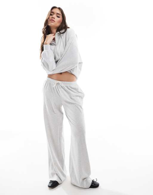 Cotton On lightweight super soft trackies in light grey marl (part of a set)