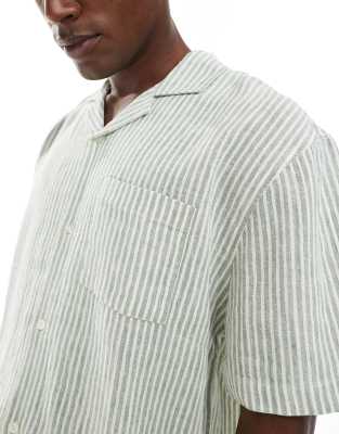 COTTON:ON COTTON ON LINEN BOX FIT SHORT SLEEVE SHIRT 