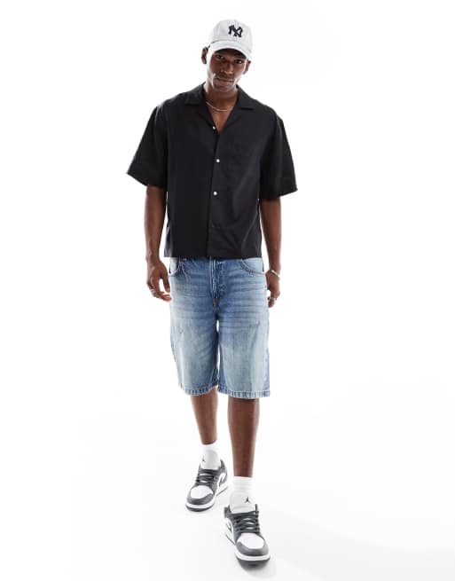 Cotton On linen boxy fit shirt in black