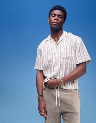 Cotton:on Cotton On Linen Boxy Fit Short Sleeve Shirt