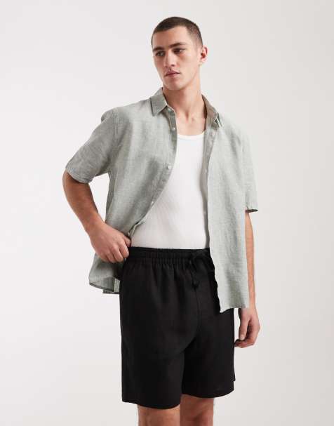 Cotton On linen easy shorts in black - view 1