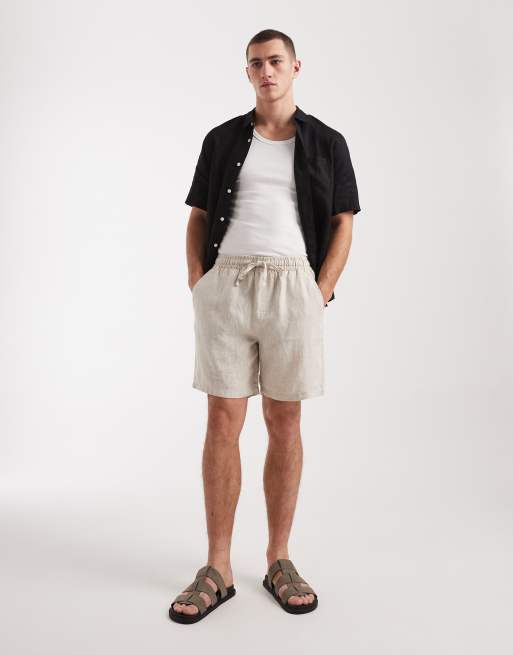 Cotton On linen easy shorts in oatmeal, 2 of 5