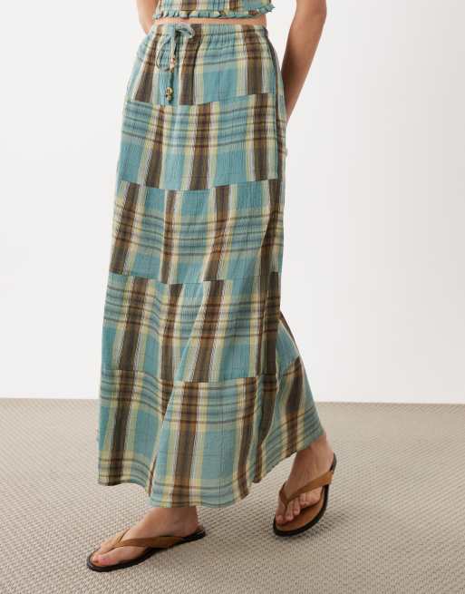 Cotton On – Linen Haven – Spódnica maxi w kratę, część zestawu, 2 z 5