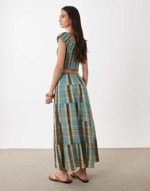 Cotton On – Linen Haven – Spódnica maxi w kratę, część zestawu, 4 z 5