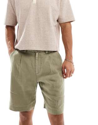 Cotton:On Cotton On linen pleat short in faded clover green