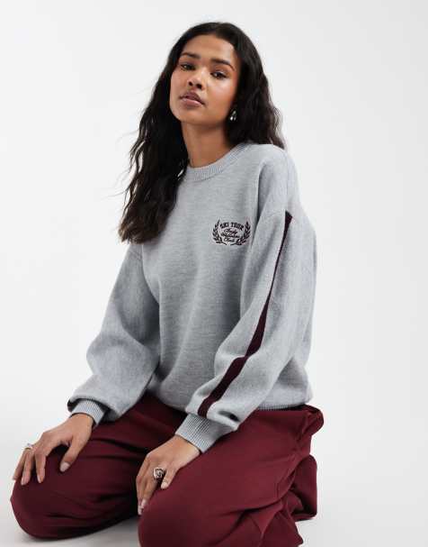 Cotton On – Ljusgrå, slouchy och stickad tröja - view 1