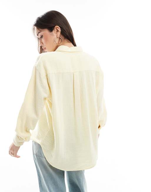 Cotton On – Ljust citrongul skjorta med långa ärmar, 4 av 4