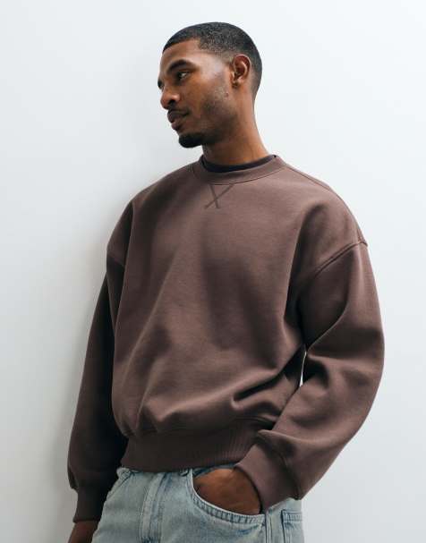 Cotton On – Locker geschnittenes Sweatshirt in Espresso mit Rundhalsausschnitt - view 1