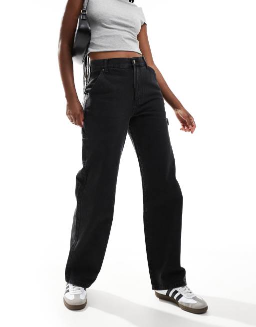 Cotton On – Lockere Straight Jeans in Schwarz