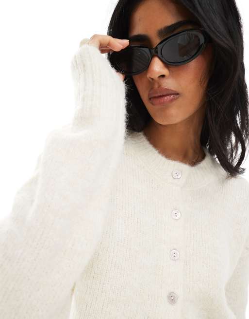 Cotton On - Lofty Luxe - Cardigan girocollo color porcellana, 2 di 4