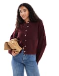 [Cotton:On] Cotton On lofty luxe crew cardigan in deep pomegranate-Red M DEEP POMEGRANATE
