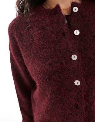 Cotton:on Cotton On Lofty Luxe Crew Neck Cardigan In Red