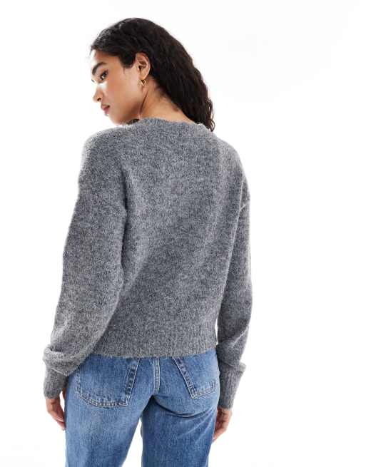 Cotton On - Lofty Luxe - Vest met ronde hals in gemêleerd antracietgrijs, 4 van 4