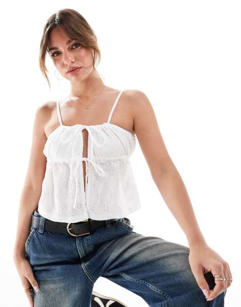 Cotton On Lola tie up cami top in white