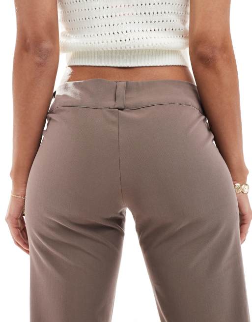 Cotton On lola low rise suiting pant in mink brown, 4 of 5