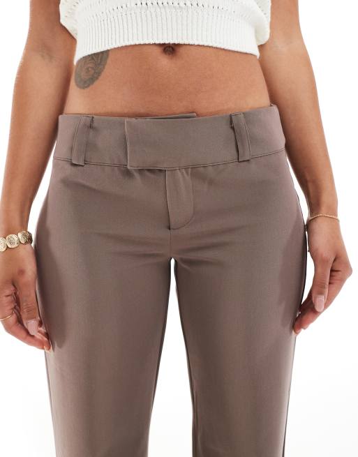 Cotton On lola low rise suiting pant in mink brown, 5 of 5