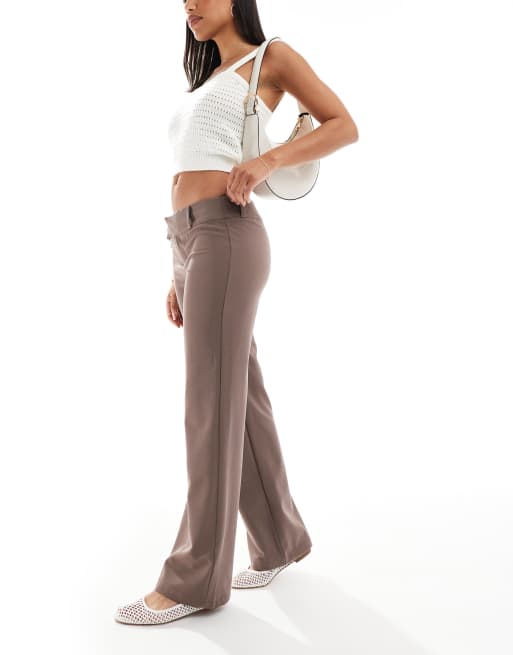 Cotton On Lola low rise suiting pants in mink brown, 3 of 5