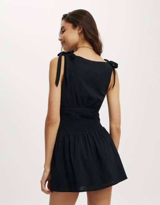 Cotton On Lola tie shoulder mini dress in black, 4 of 4