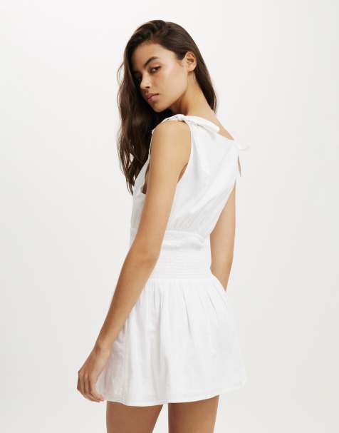 Cotton On Lola tie shoulder mini dress in white - view 1