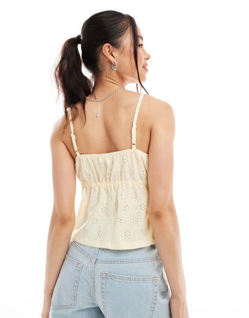 Cotton On Lola tie up cami top in lemon icing , 4 of 4