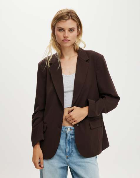 Cotton On lolita blazer in dark oak co-ord