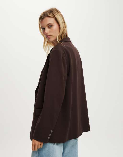 Cotton On lolita blazer in dark oak co-ord, 2 of 3
