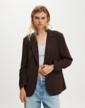 [Cotton:On] Cotton On lolita blazer in dark oak (part of a set)-Brown 4XL-5XL Mink Brown