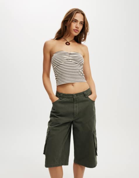 Cotton  On Long cargo jort in green - view 1