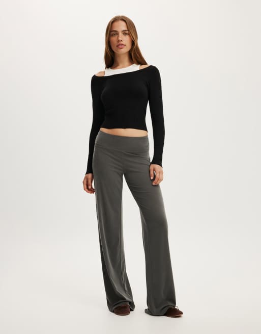 Cotton On Long sleeve boatneck layered knit in black, 2 of 4