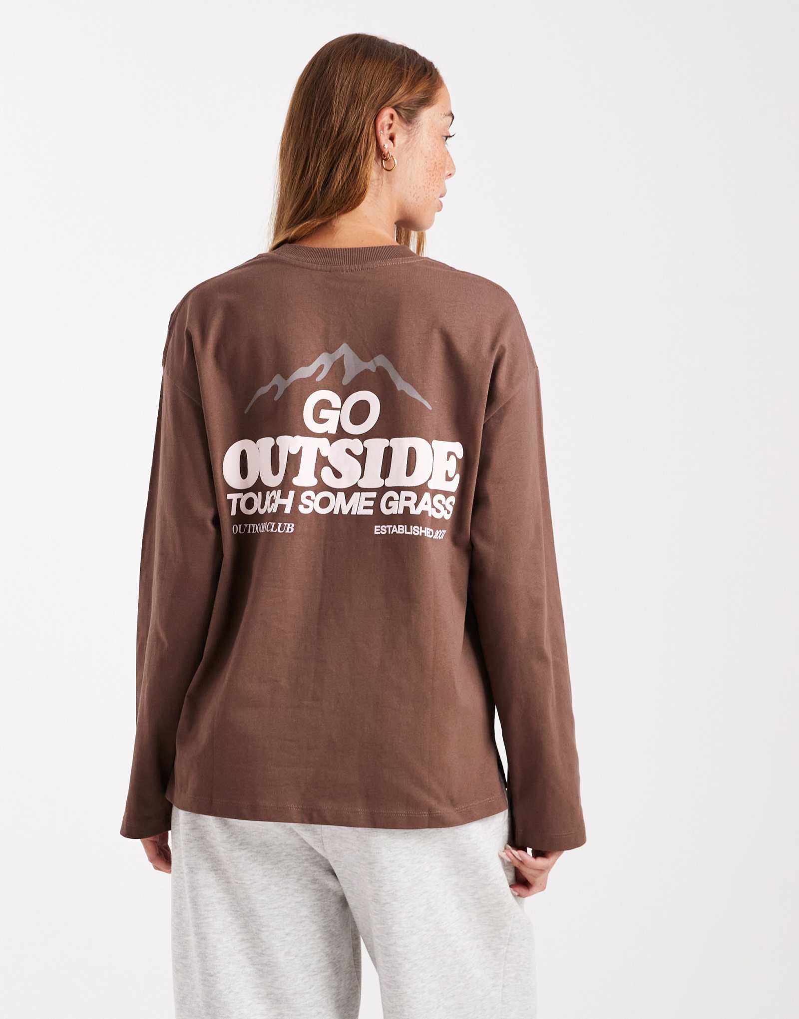 Классический экипаж из хлопка с длинным рукавом темно-серого цвета