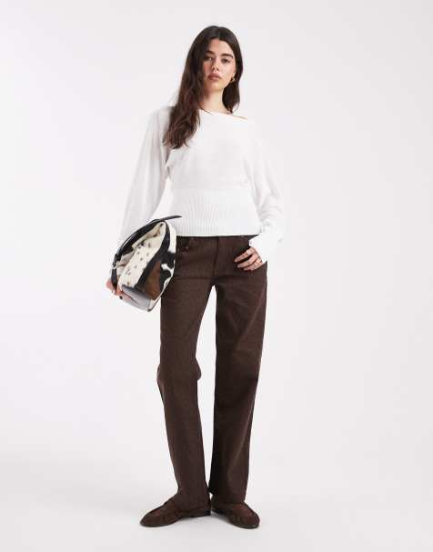 Cotton On long sleeve cotton batwing knit in white - view 1