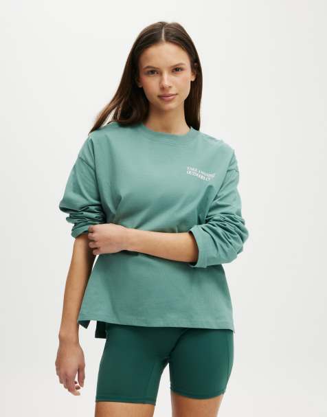 Cotton On Long sleeve graphic crew in green - view 1