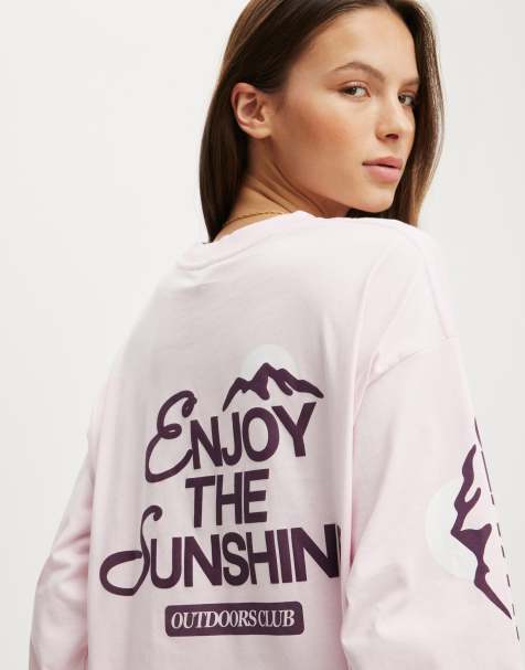 Cotton On Long sleeve graphic crew in pink - view 1