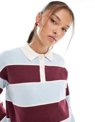 Cotton:on Cotton On Long Sleeve Polo Top In Multi