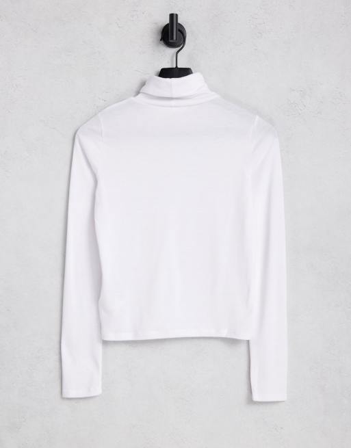 Cotton On long sleeve roll neck top in white , 2 of 4