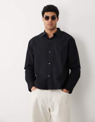 Cotton On long sleeve shirt in black black