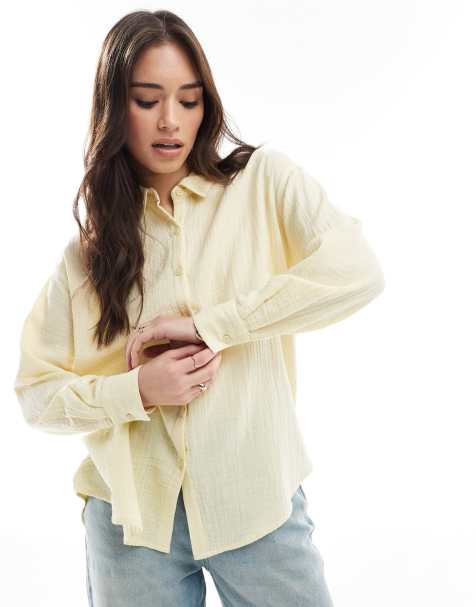 Cotton On long sleeve shirt in lemon icing - view 1