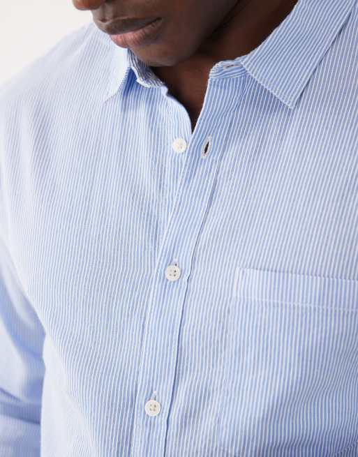Cotton On long sleeve shirt in textured blue stripe, 2 of 5
